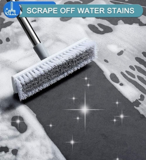 White Tiles Brush - Microfiber & Chenille Mop, 360-degree Swivel Handle, Washable Pads, Multi-surface Floor Cleaning Solution For Home & Office