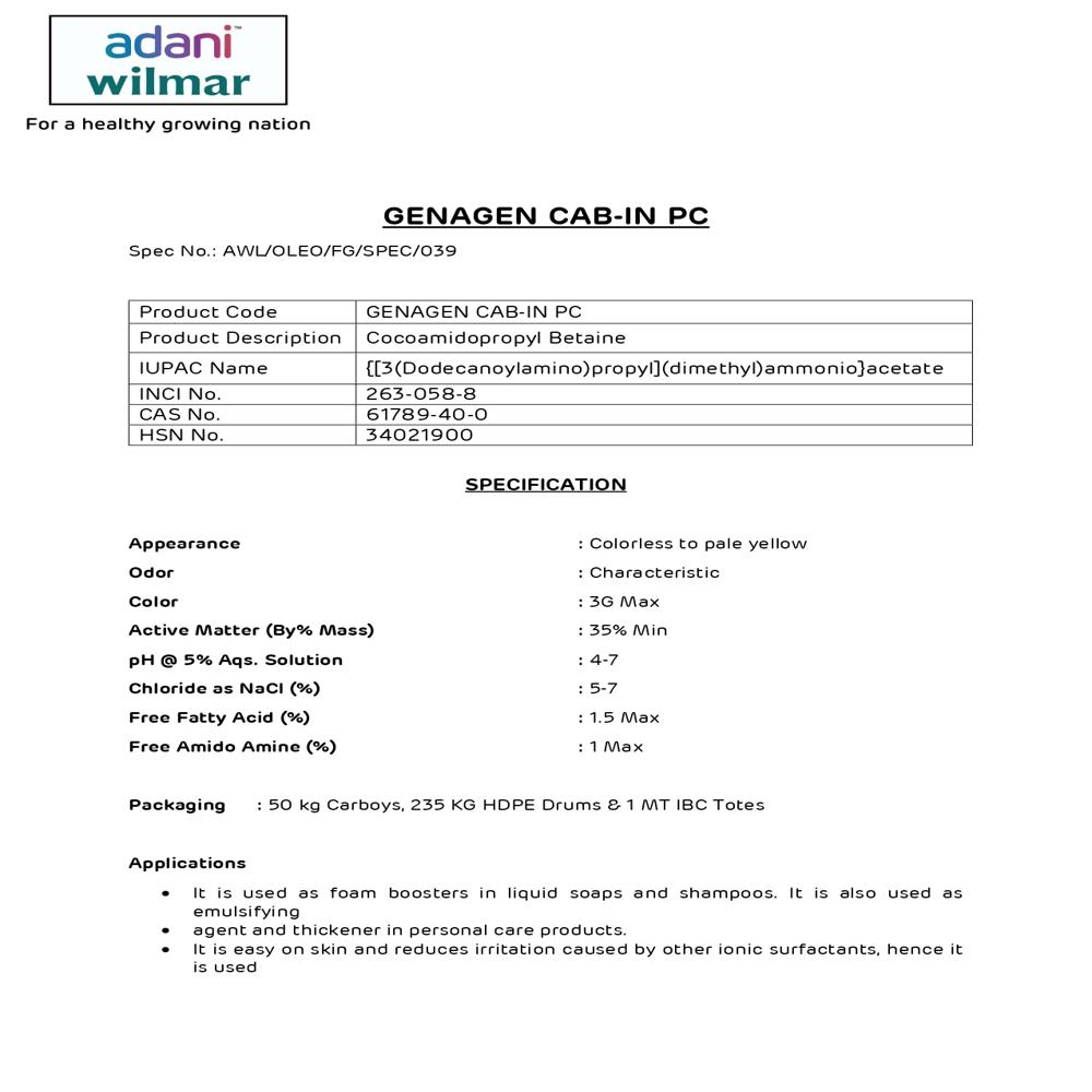 C.a.p.b. (Coco Amido Propyl Betaine)