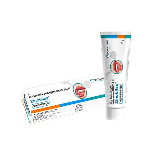 10 Gm Zinc Carnosine 2% And Lignocaine Hcl 2% Gel - Application: Lips