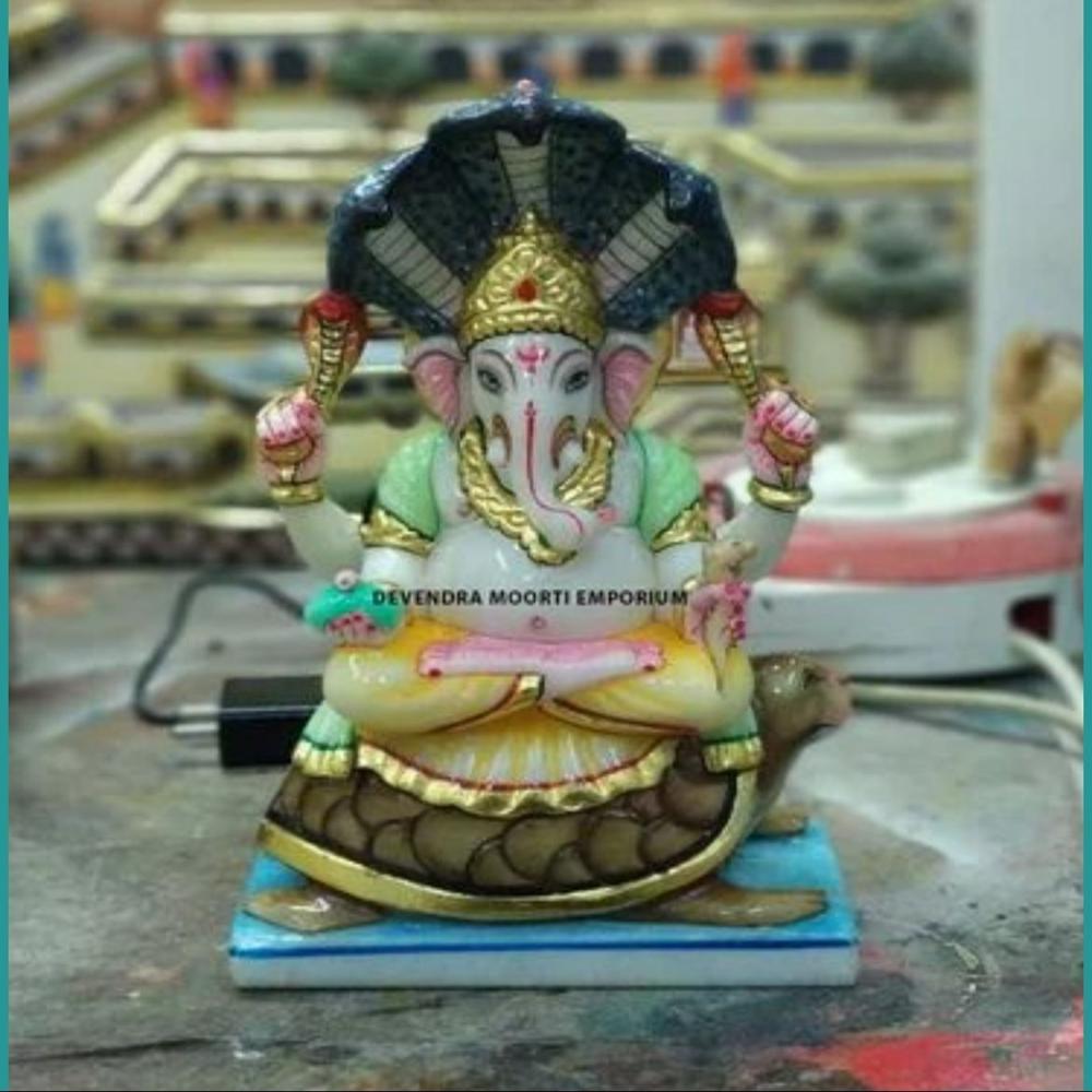 Marble Parshyaksh Bhagwan Statue - Color: Multicolour