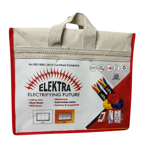 Canvas Electrical Parts Packaging Bag - 18x16x12 Inches, Multicolor Design, Customized with Optional Handles, 15 Kg Capacity