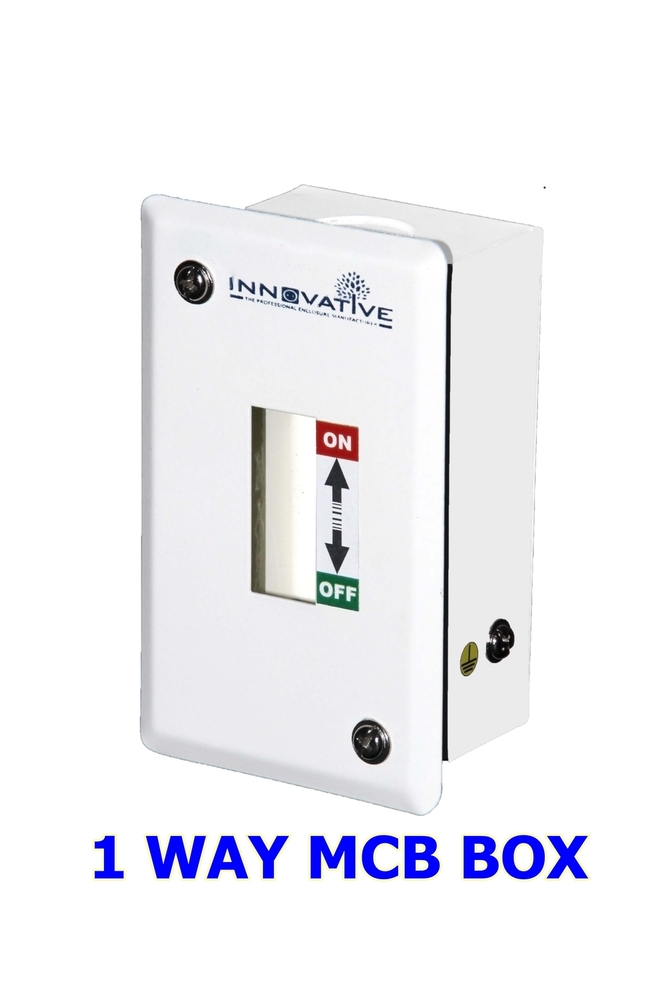 4 Way Mcb Box - Mild Steel, Rectangular Shape, White Color | Powder Coated Finish, Technical Connection Type Included