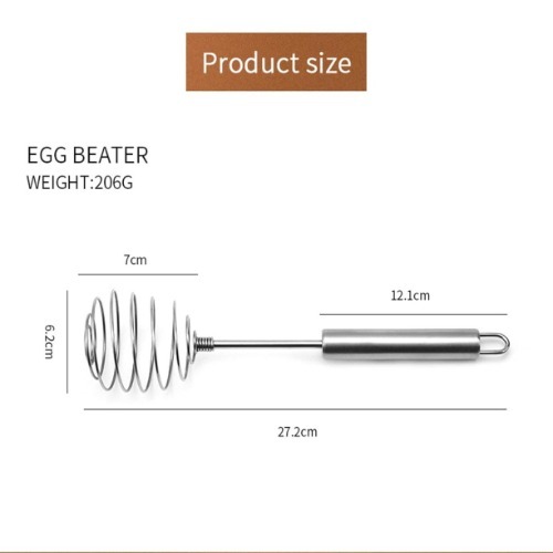 Stainless Steel Kitchen Whisk Set - 24cm, Silver | Ergonomic Design, Dual Rust Resistance, Durable And Spot-resistant