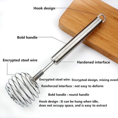 Stainless Steel Kitchen Whisk Set - 24cm, Silver | Ergonomic Design, Dual Rust Resistance, Durable And Spot-resistant