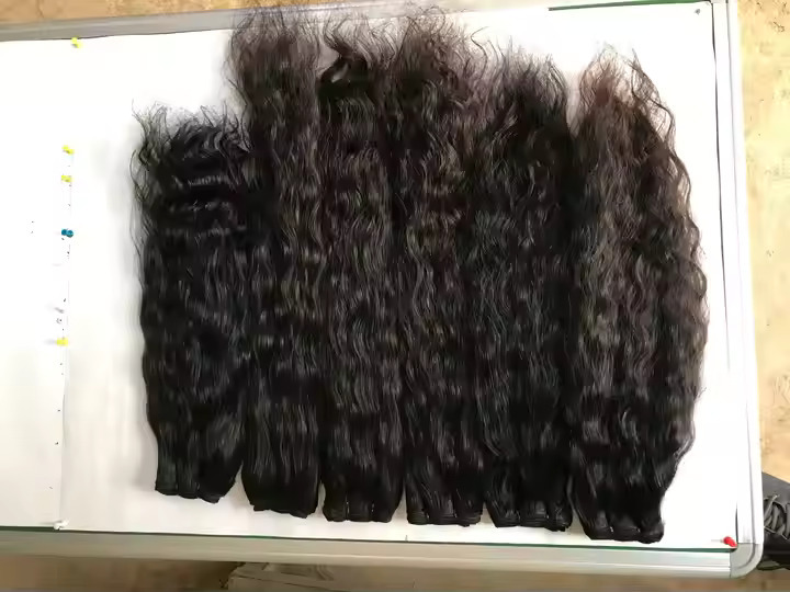 Natural Raw Indian Unprocessed Human Hair Extensions Wavy