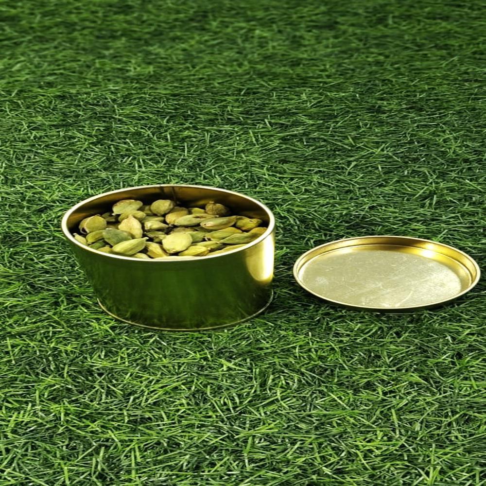 Spice Packaging Tin Container - Metal, Standard Size, Rectangular Shape | Eco-friendly, Golden Color, Food Safety Grade