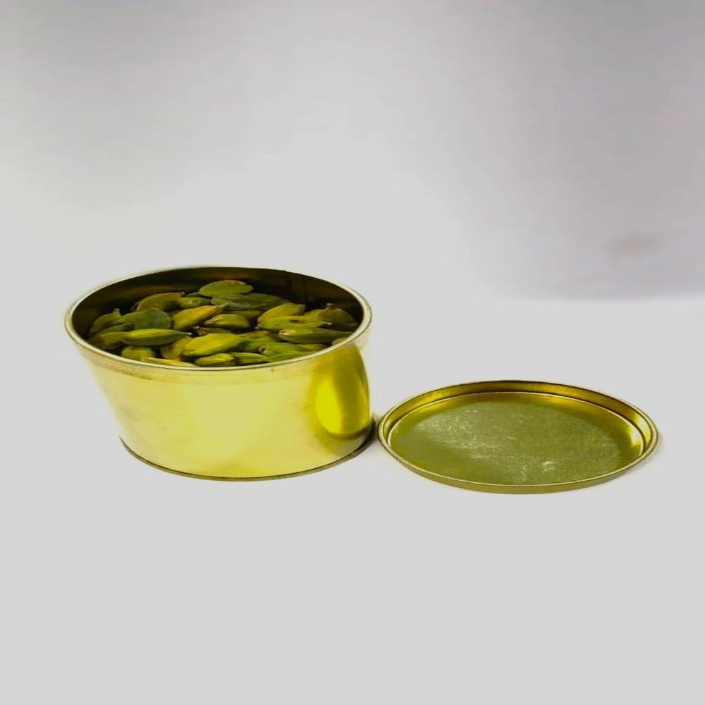 Spice Packaging Tin Container - Metal, Standard Size, Rectangular Shape | Eco-friendly, Golden Color, Food Safety Grade
