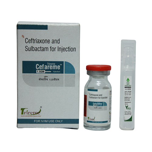 Cefareme Injection - Ingredients: Ceftriaxone 1000 Mg + Sulbactum 500 Mg