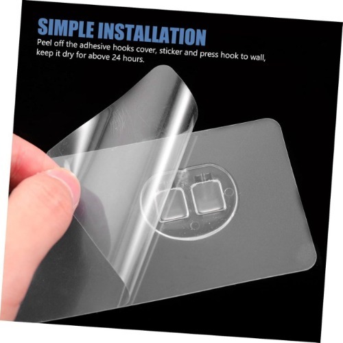 Magic Sticker Strong Adhesive Wall Hook - 7x14 Cm Transparent | Tool-free Installation, No Drilling, Water-resistant, 3 Kg Load Capacity, Ideal For Towel And Key Hanging