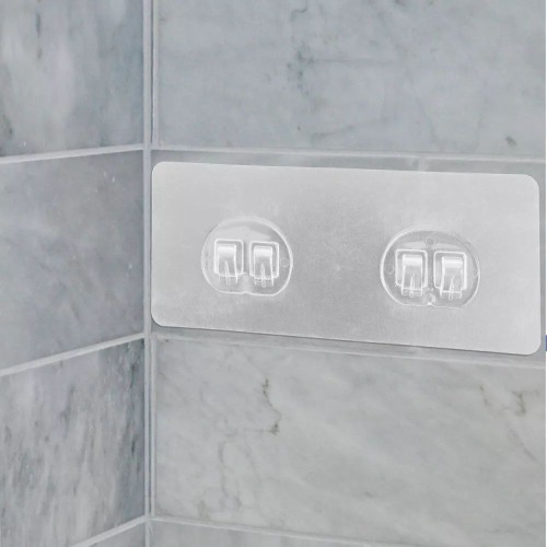 Magic Sticker Strong Adhesive Wall Hook - 7x14 Cm Transparent | Tool-free Installation, No Drilling, Water-resistant, 3 Kg Load Capacity, Ideal For Towel And Key Hanging