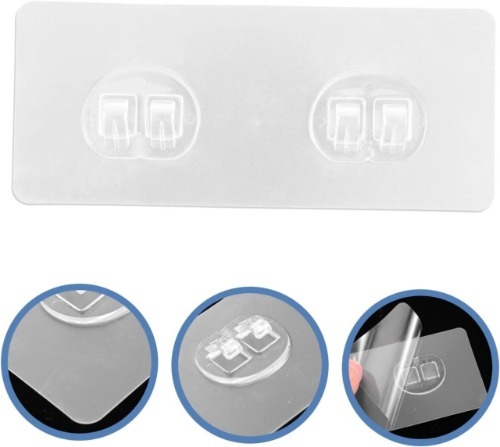 Magic Sticker Strong Adhesive Wall Hook - 7x14 Cm Transparent | Tool-free Installation, No Drilling, Water-resistant, 3 Kg Load Capacity, Ideal For Towel And Key Hanging