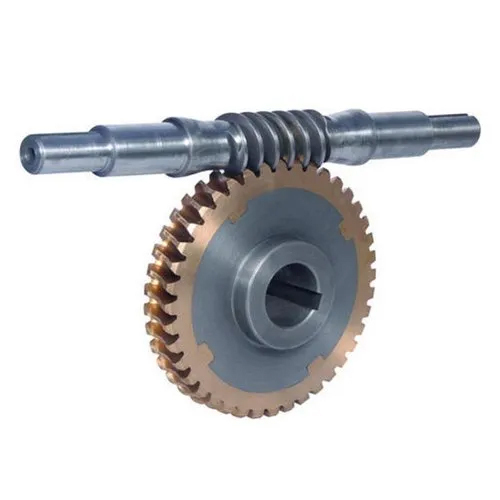 Mild Steel Worm Wheel Gear Set - Color: Silver