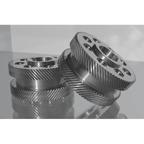 Double Helical Gear - Cast Iron, 700mm Diameter, Stylish Black Finish | Durable Design for Heavy-Duty Industrial Applications