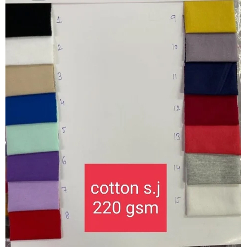 100 % Cotton Single Jersey 220 Gsm Over Size T Shirts Fabrics - Attributes: Washable