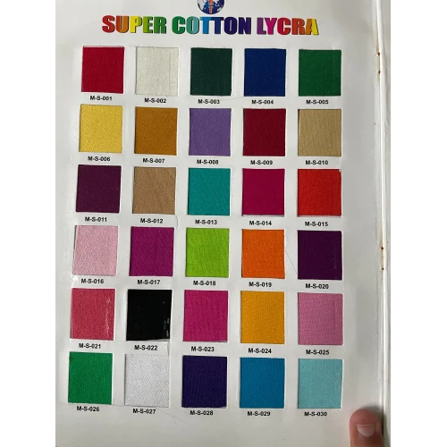 2 Way Cotton Lycra Fabric - 180 GSM, 100% Cotton Washable Material, Plain Weave Style in Multicolor Options