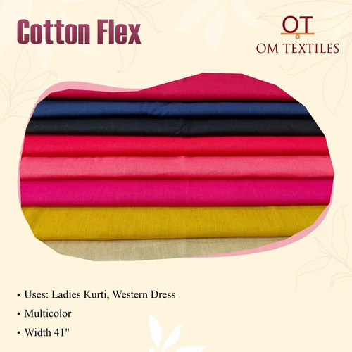 Plain Color Cotton Flex Fabric - Attributes: Washable