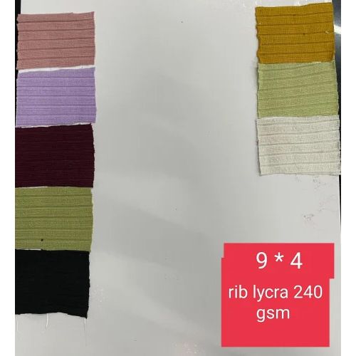 9X3 Rib Lycra Fabrics - Attributes: Washable