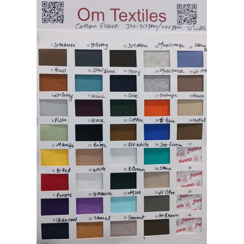 Cotton 3 Thread Fleece Fabric (330-340) Gsm - Attributes: Washable