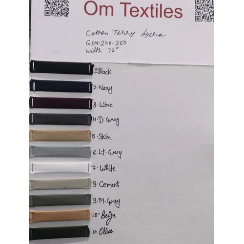 Cotton Terry Lycra 250Gsm Fabric - Application: Apparel/Clothing