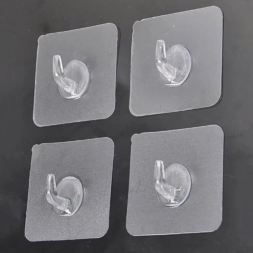 Transparent Kitchen Hook Sticker - Shape: Square