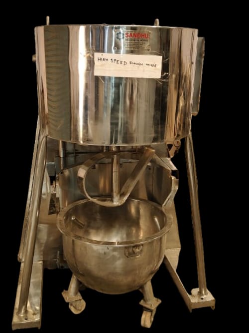 High Speed Dough Mixer - Stainless Steel 20 Quart Capacity Adjustable Speed Settings Safety Features Timer Function Easy Cleaning
