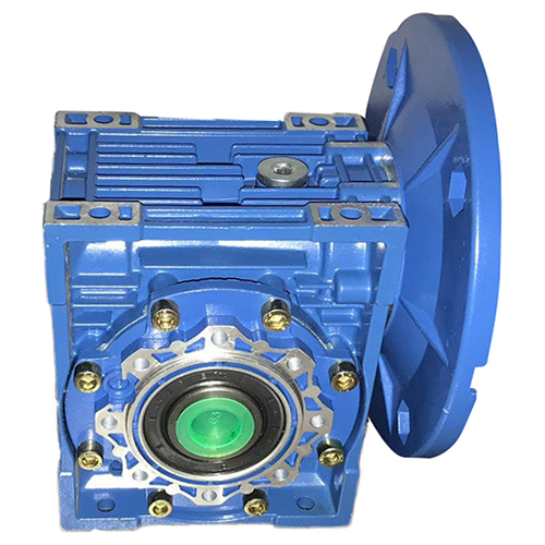 Hollow Shaft Worm Gear Box - Color: Blue Paint Coated