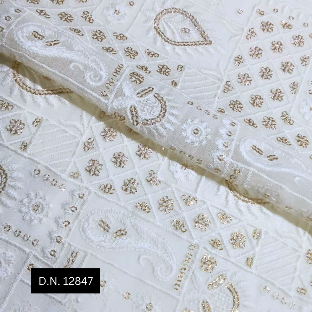Buy Embroidered Fabric Online at Wholesale rate - Madhav fashion