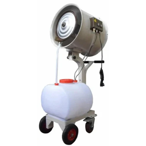 Trolley Mounted Industrial Misting Fan - Color: White