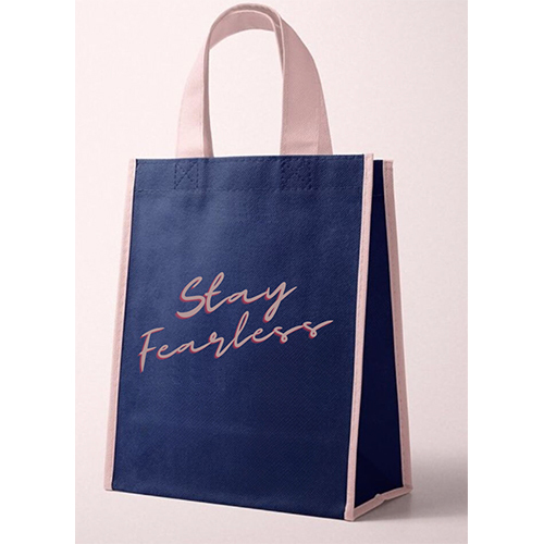 Pp Loop Handle Non Woven Sack Holiday Bag - Color: Blue