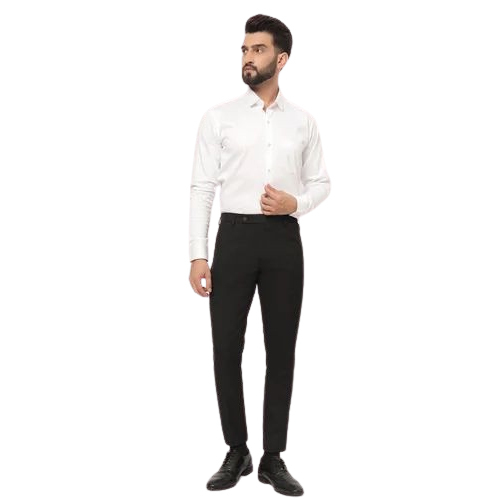 Men Formal Trousers - Color: Black