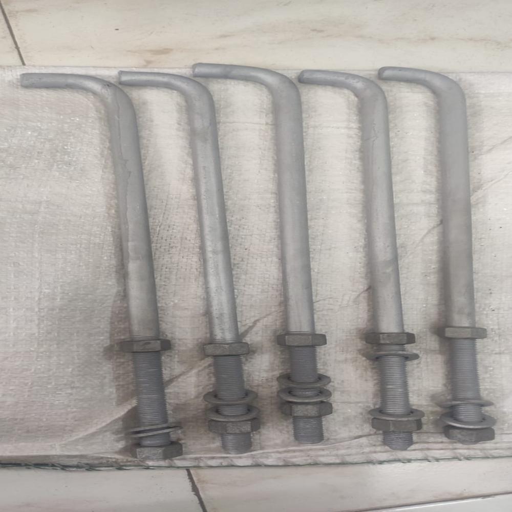 Ancor Foundational Bolt - Mild Steel | Customizable Sizes, Silver Powder-coated Finish, Corrosion-resistant For Outdoor Use