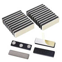 Magnetic Name Badge - Neodymium Iron Boron, 60x14mm / 45x13mm / 33x13mm, Rectangle Shape - Ideal Visitor Pass Solution With Permanent Magnet Feature