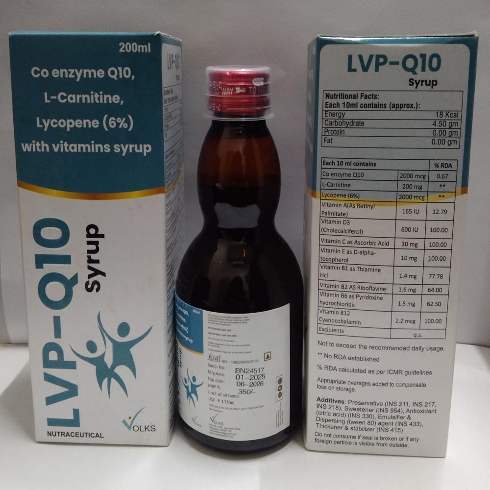Co-Enzyme Q10, L-Carnitine, Lycopene(6%), With Vitamins Syrup - Drug Type: General Medicines