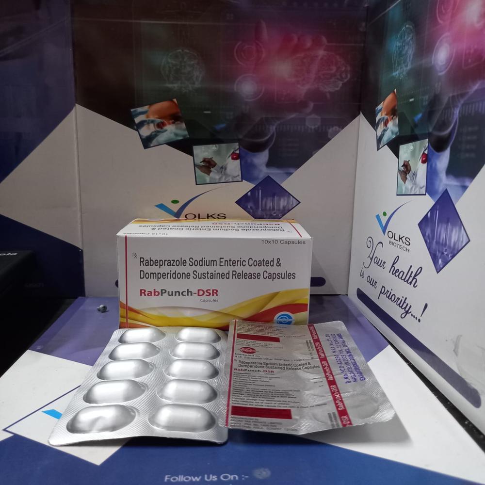 रैबेप्राज़ोल 20MG + डोमपेरीडोन 30 MG SR कैप