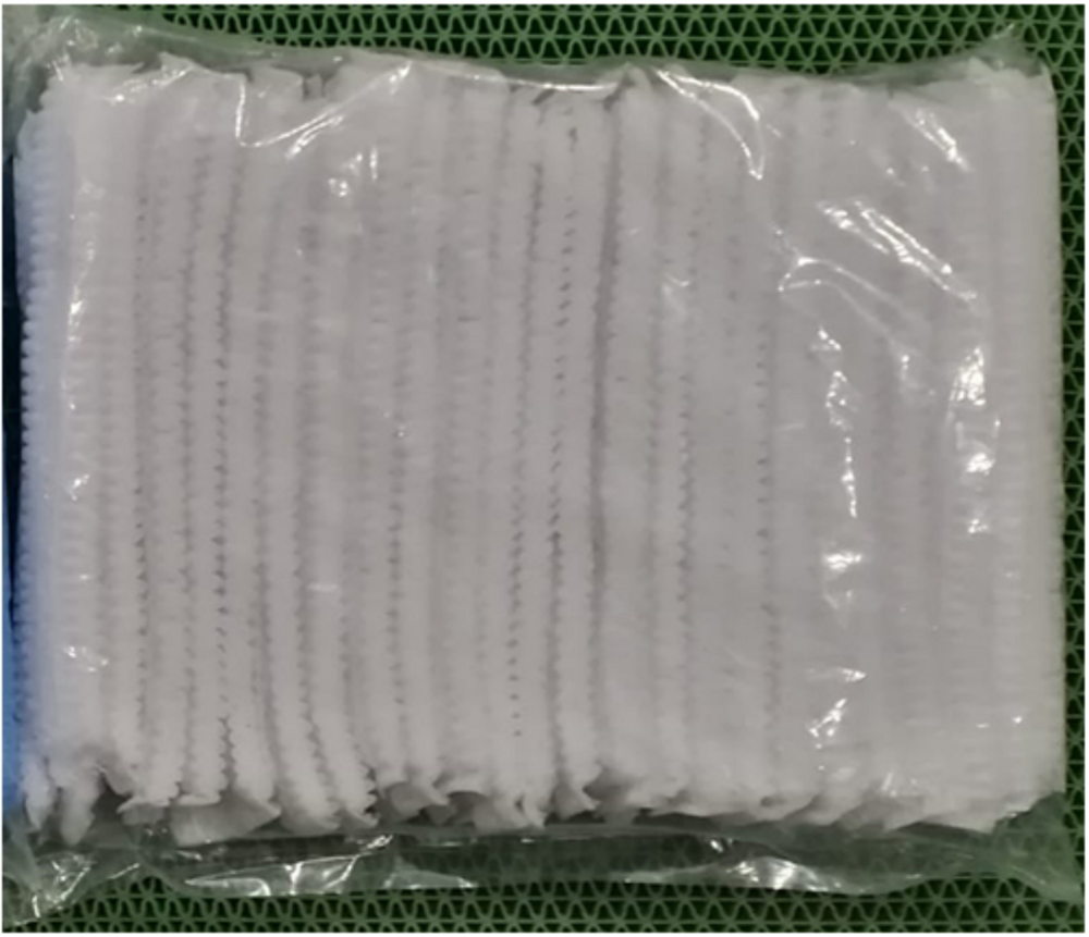21 Inch Straight White Bouffant Cap - Material: Non Woven