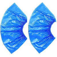 Poly Shoe Cover - Plastic Material, Different Sizes, Blue Color | Unisex Design, Standard Style, Waterproof And Durable
