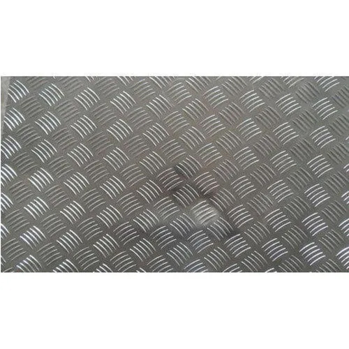 Industrial Aluminium Checkered Sheet - Color: Silver