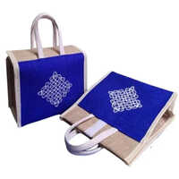 15 X14 Inch Promotional Jute Bag - Color: Blue