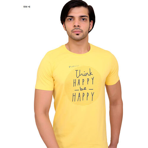 Yellow Round Neck T-Shirt - Design: Comfort