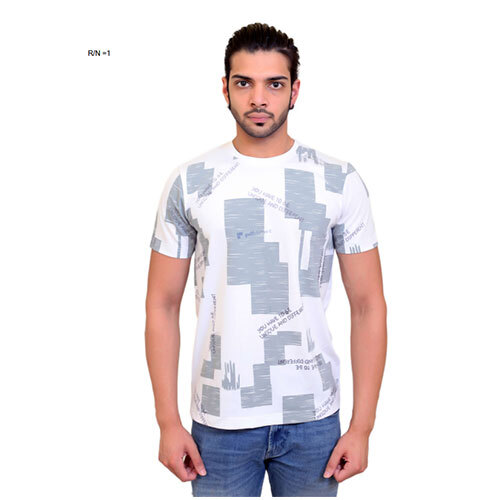 White Graphic Print Round Neck T-shirt