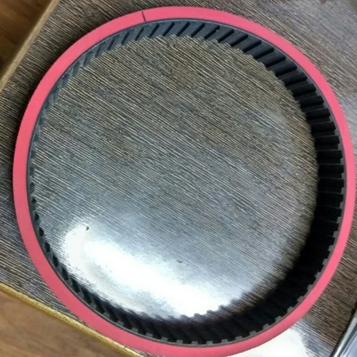 Rubber Coated Timing Belt - Color: Pink & Black