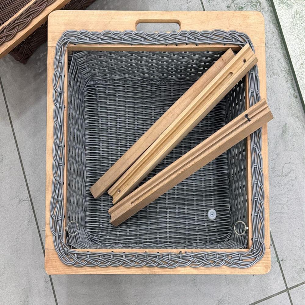 Wicker Modular Kitchen Basket | Pull-Out Basket Double Partition
