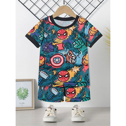 Kids Printed Tshirt And Shorts Set - Age Group: 3-5 Year