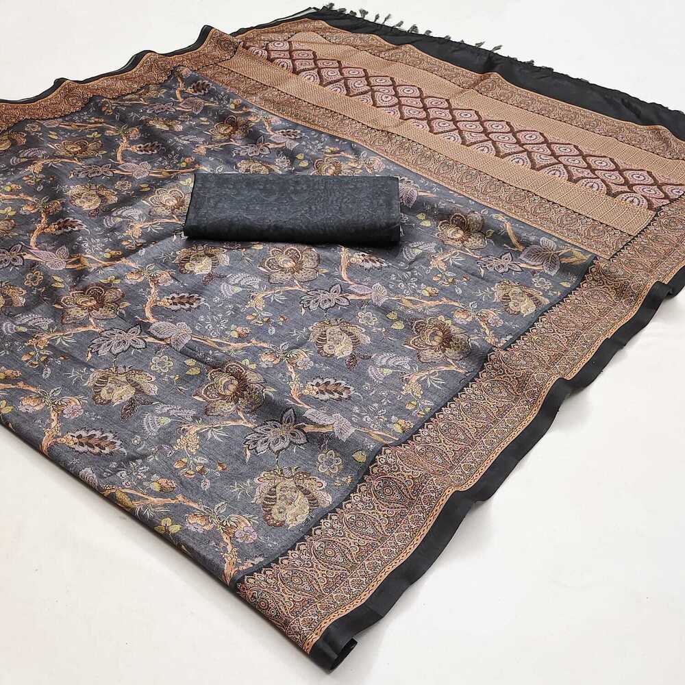 Printed Silk Saree - Silk Material, Multicolor Design | Skin Friendly, Washable, Ideal For Daily Wear, Printed Pattern