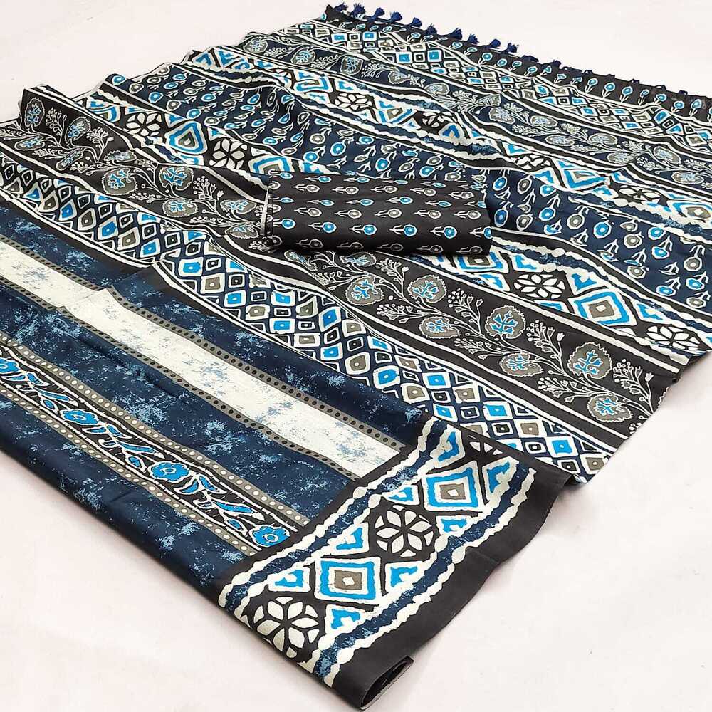 Printed Silk Saree - Silk Material, Multicolor Design | Skin Friendly, Washable, Ideal For Daily Wear, Printed Pattern