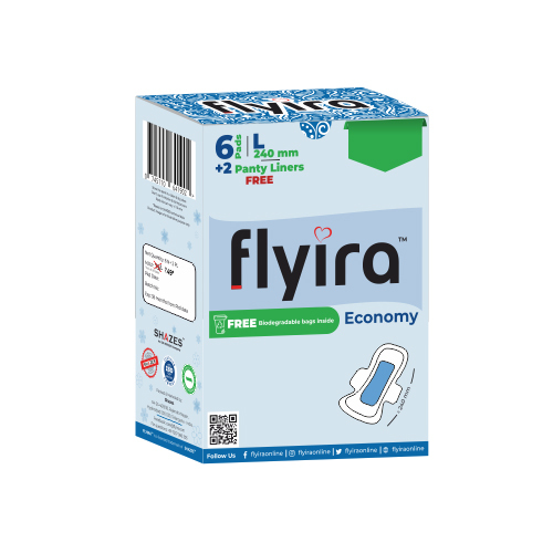 Flyira Natural Soft Regular Sanitary Pads Pack Of 6 Ultra Thin - Age Group: Women