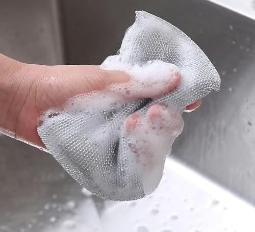 Steel Wire Scrubber - Stainless Steel, 15l X 10w X 10th Cm, Silver Color | Non-scratch, Durable, Rectangular Design For Tough Cleaning Tasks