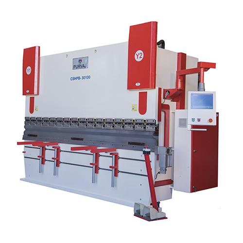 Cshpb-30100 5 Axis Cnc Press Brake Machine - Color: White & Red