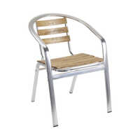 Dmc 099 Outdoor Aluminium  Chair With Wooden Strips - Color: Silver