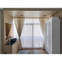 Designer Sheer Window Curtain - Color: White
